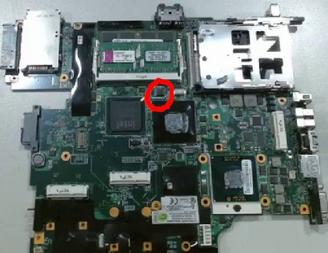 Location of the BIOS flash chip