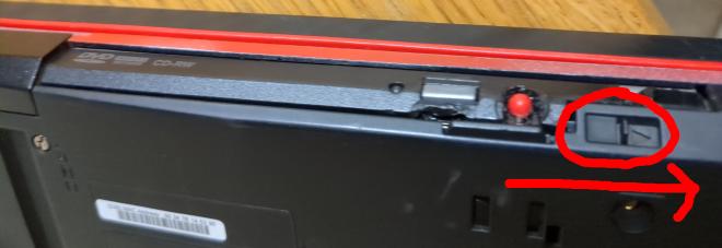 Latch to Remove Disk Drive