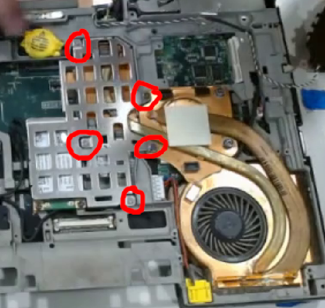 Location of Screws 4MB Model.