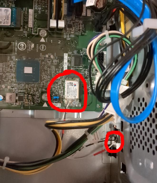 Wireless card inside of Dell desktop