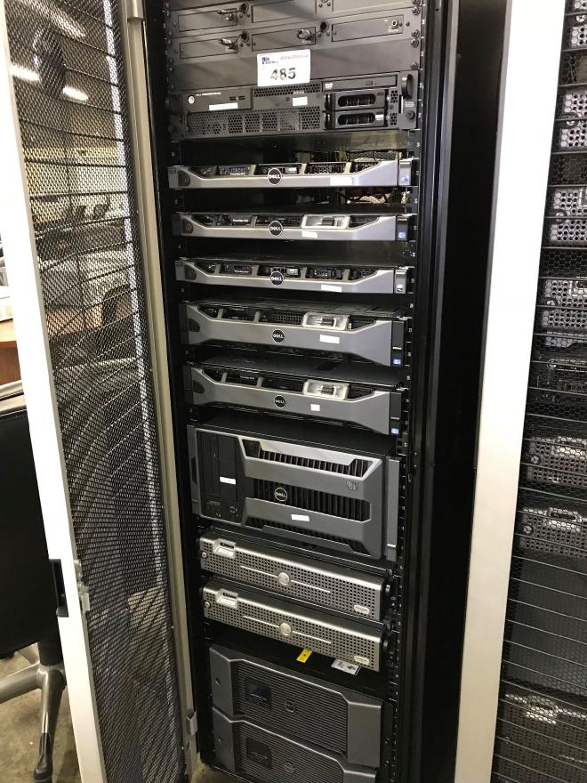 Several Dell servers in a rack